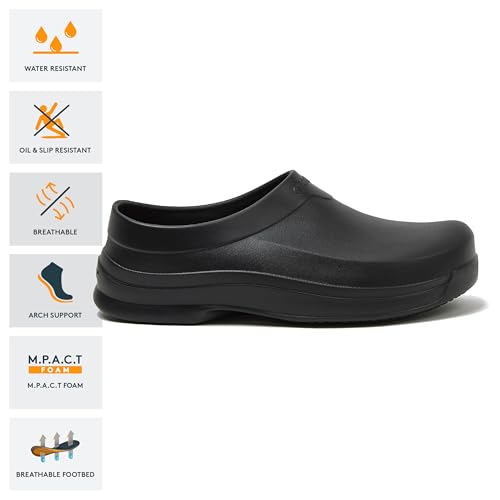 HI-TEC Blaze SR Non Slip Mens Clogs, Shoes for Men Food Service or Hospital Work Slip Resistant Footwear, Black, 11 Medium by HI-TEC - Image 2