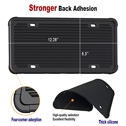 Jhr-Auto Trailer License Plate Bracket- Truck/Rvs/Boats/Jet Ski Rubber Car Tag Holder And Black Silicone Frame, Universal Adjustable License Plate Mounting Kit With Stainless Steel Screw Cap #TOP4
