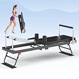 WNPANE Foldable Pilates Reformer for Home Use – Full Metal Frame Pilates Machine with Multi-Color Adjustable Resistance Bands, Space-Saving Foldable Reformer for Core Strength & Full Body Workout