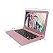 14-inch ZWYING Rose Gold Laptop 【Win 11/Office 2019】 FHD Display Ultra Thin Portable Computer, High Speed Celeron J4105 (1.5-2.8GHz) DDR4 6G RAM 256GB SSD, Supports 180 ° Opening and Closing（256G SSD