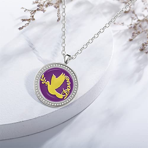 Bauma Auto Personalized Round Pendant Necklace With Custom Name - Personalized Coin Pendant - Medallion Pendant Necklace For Women Men Mother Dad (Style 4) #TOP5