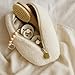 Orelle Bouclé Diaper Caddy Organizer with Matching Pouch & Moon Pendant | Teddy Portable Changing Table Organizer | Must-Have Baby Shower Gifts | Cream
