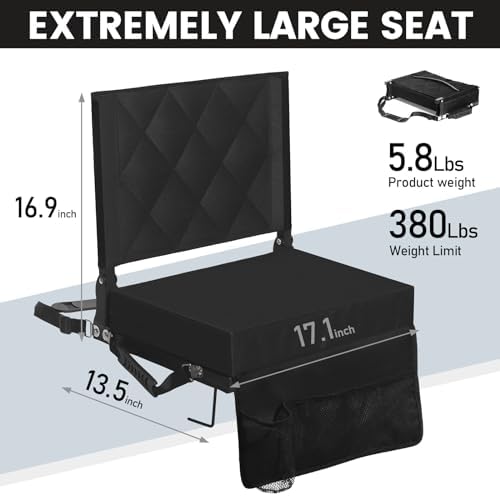 Sheenive Stadium Seats with Back Support, Padded Bleacher Seat Cushion - View 4