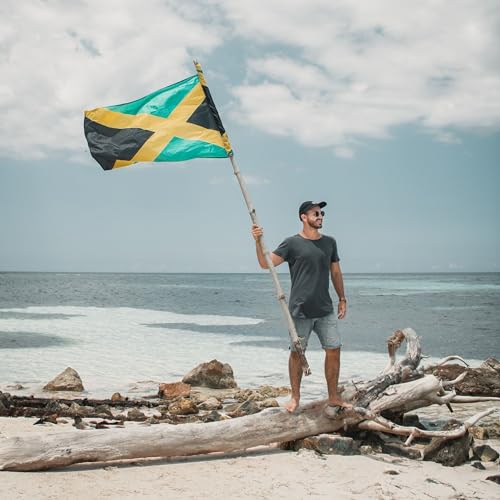 Runesol Jamaica Flag, 91x152cm, (3ft x 5ft) Jamaican Banner, 4 Grommets, Eyelet in Every Corner, Olympics Celebration - Image 3