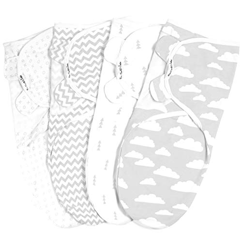 Image of BaeBae Goods Swaddle Blanket Set, Adjustable Infant Baby Wrap Set of 4, Baby Swaddling Wrap Blankets Made in Soft Cotton