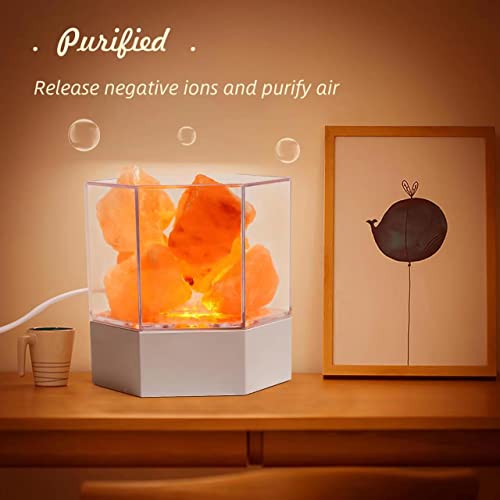 Wokuya Healthy Himalayan Salt Lamp, Natural Crystal Salt Rock Lamp For Warm,Peaceful And Romantic Night Light, Modern Healthy Decorative Indoor Home Lighting #TOP1