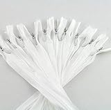 Tipo de producto: Cremalleras 10pcs / bag 65CM 70CM 80CM 100CM 150CM 200CML Cremalleras invisibles largas DIY Nylon Coil Zipper para coser accesorios de ropa, 101 blanco, 65cm