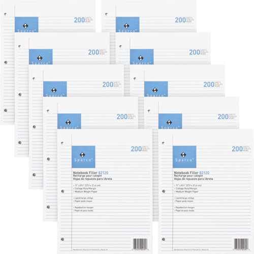 Sparco Binder Paper Notebook Filler Paper, 200 Sheets (82120BD)