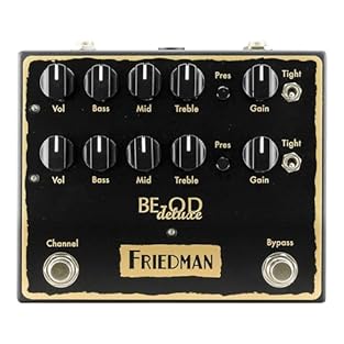 Authentic British Overdrive Tones based on the Legendary "BE-100" tube head Dual Channels with Volume, Gain, Bass, Middle, Treble and Presence Three Position Tight Switch (per channel) Includes Splitter Cable for 18V Operation (connect to power suppl...
