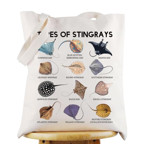 G2TUP Stingray Tote Bag Ocean Inspired Gift Types Of Stingray Shoulder Bag Sting Ray Merch (Types Of Stingray TG)