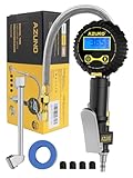 AZUNO Digital Tire Inflator with Pressure Gauge, 0.1 Resolution Tire Gauge, Heavy Duty Air Compressor Accessories 7pcs Great Gifts for Auto Mechanic