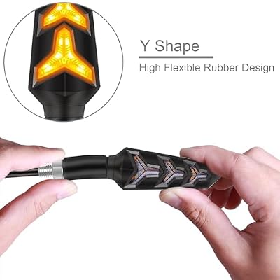 Kinstecks 4PCS Motorcycle Indicators Flowing Turn Signal Lights Motorbike Turning Indicators Daytime Running Lights Brake Lights 12V for Motorcycle Motorbike LED Amber White Red