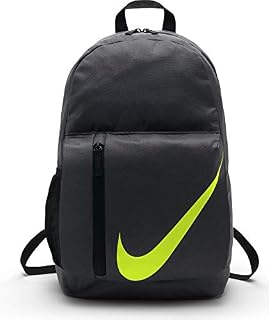 Nike Kids' Elemental Backpack, Kids' Backpack with Comfort and Secure Storage, Dark Grey/Black/Volt