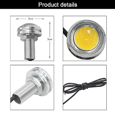 Yolu 2-Pack Eagle Eye Lights Yellow Light 20mm Eagle Eye Led Bulbs Daytime Running Lights Reverse Tail Brake Turn Signal Light Tail Backup Lights Clearance Marker Lights 12V