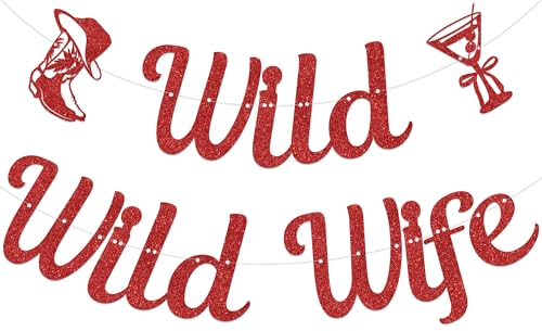 Gtoirpecx Wild Wild Wife Banner - Let's Get Wild Bachelorette Party Decoration - Wildly in Love Bridal Shower Decoration