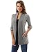 PattyBoutik Women Open Front Marled Sweater Cardigan (Gray and White Medium)