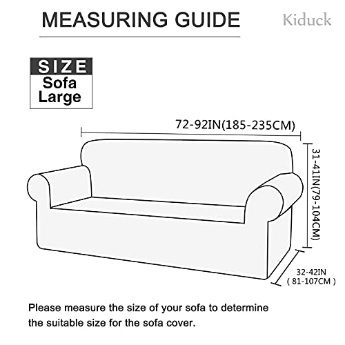 Kiduck Modern Water-Repellent Sofa Cover For 3 Cushion Couch, Stylish Jacquard Pattern High Stretch Couch Cover, Leakproof Furniture Protector With Elastic Bottom For Kids, Pets (Large,Gray) #TOP5