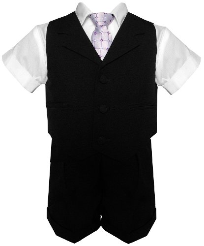 Gino Giovanni Toddler Boy Black Summer Suit Set #TOP16
