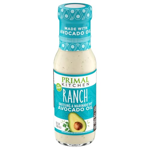 Primal Kitchen Ranch Salad Dressing & Marinade made with Avocado Oil, Whole30 Approved, Paleo Friendly, and Keto Certified, 8 Fluid Ounces
