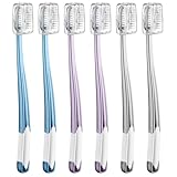 Frekare Soft Toothbrushes for Adults, Manual Soft Bristle Flossing Toothbrush with Covers, Periodontist Design Tapered Bristles for Sensitive Teeth and Gums, 6 Count