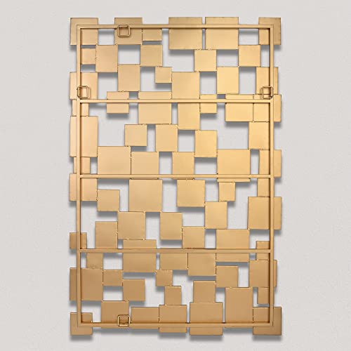 NXHOME Large Modern Accent Wall Mirror for Living Room Gold 45×30 Inch Metal Framed Decorative Mirror for Entryway Bedroom Home Decor