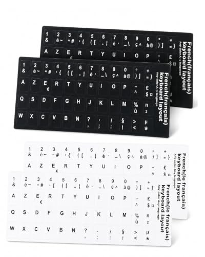 BTACGWP 4 autocollants pour clavier en français, résistants et adaptés aux ordinateurs portables et de bureau, constituent le choix idéal pour personnaliser votre clavier.