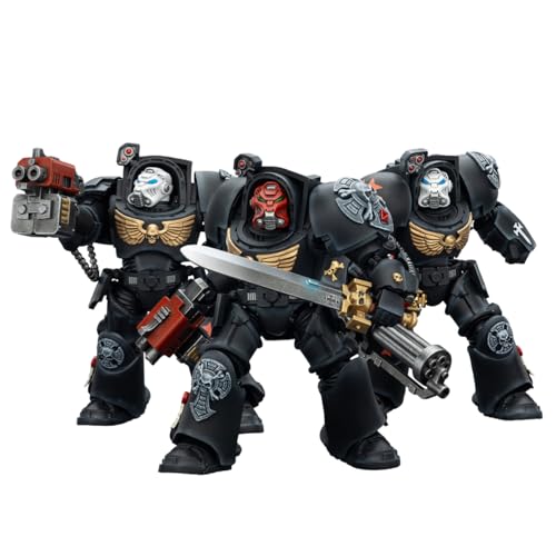 JOYTOY Action Figures Warhammer 40K Terminator Squad 1/18 Movable Model Collectible Figurine Ages 15+ (Black Templars Terminator Squad - Set of 3)