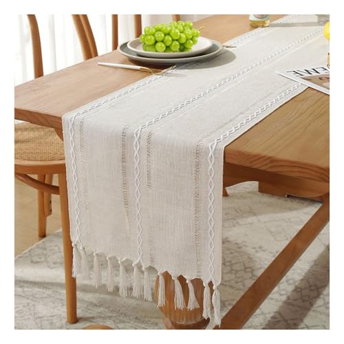 Bieiyhe Camino de Mesa Rustico 33 X 160 cm,Camino de Mesa Boho Chic con Borlas,Camino de Mesa Moderno,Correcaminos Mesa Salon,Camino de Mesa Decoración,Camino de Mesa Antideslizantes para Fiestas