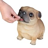 Die Spardose für Hunde mit großem Fassungsvermögen hat ein lustiges Design mit dem Münzschlitz im Maul des Hundes, so dass das Geldsparen wie das Füttern Ihres Haustieres ist, was den Spaß noch erhöht. Die abgerundete Öffnung an der Unterseite erleichtert die Geldentnahme (Öffnungsgröße: 1,15 Zoll).