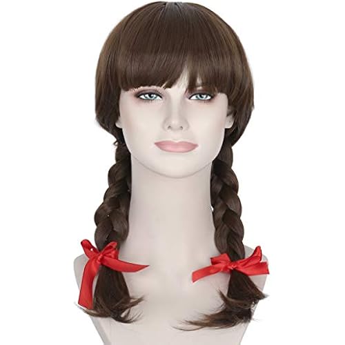 Miss U Hair Long Brown Braided Wig Braided Hair Accessories Conjuring Cosplay Wig