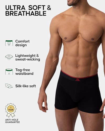 Image of DANISH ENDURANCE 3 Pack Bamboo Viscose Boxer Briefs, Breathable Men's Underwear