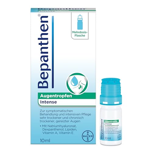 Bepanthen Augentropfen Intense | Hilfe für sehr trockene und chronisch trockene Augen | für Kontaktlinsen geeignet | langanhaltende Befeuchtung | 10ml