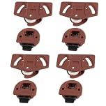 4 Pairs Sliding Door Rollers: Complete Sliding Door Wheels, Latch, and Gear Kits for Furniture Wardrobes and Cabinets; Durable PA Plastic and Nylon