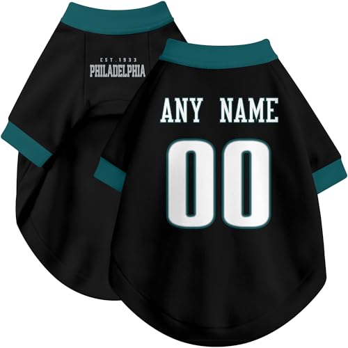Image of Philadelphia Dog Clothes Jersey Style Personalized Pet T Shirt with Custom Name Number for Small Medium Large Dogs