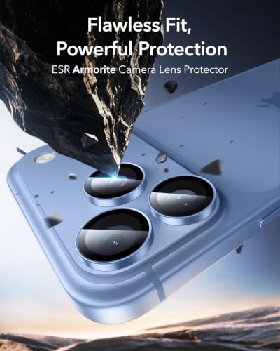 Image of ESR Camera Lens Protector for Phone 2026 Pro Max /Phone 2026 Pro, Ultra-tough HD Individual Lens Protectors, Ultra-thin Tempered Glass, 1 Pack, Blue