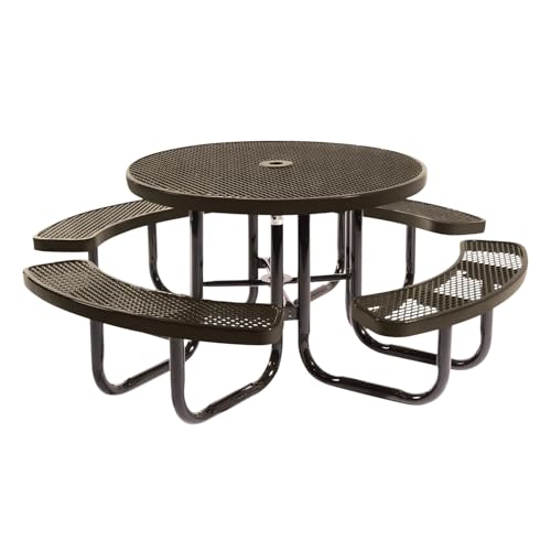 Heavy-Duty Outdoor Picnic Table with Umbrella Hole