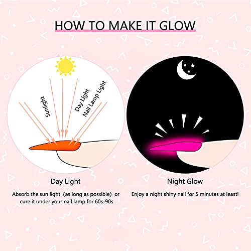 Saviland 2-In-1 Glows In The Dark Gel Paint Nail Art Kit- Luminous Gel Nail Polish Set With 15Pcs Nail Brush, Neon Painting Gel Soak Off U V/Led Gel Nail Manicure Kit For Diy Drawing Nails Art #TOP4