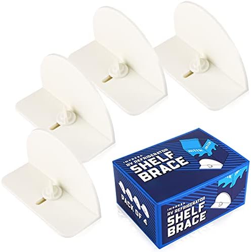 IMPRESA [4 Pack] Fridge Brace RV Accessories to Prevent Spills RV Fridge Brace fits Dometic Fridge with Wire Shelf – Camper/RV Refrigerator Accessories to Hold Food and Drink Steady