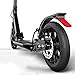 Micro Trottinette Noir Adulte Grande Roue Trottinette Avec Un Disque De Frein À Main, Suspension Double Banlieue Scooter, 3 Réglable En Hauteur, Charge 150 Kg (non Électrique) ( Color : Black )
