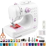 FONCOOD Tragbare Nähmaschine für Anfänger mit 12 Stichen, Elektrische Nähmaschine für Kinder Nähtisch Set, Komplettset mit Zubehör, Tragbar & Leicht für Mädchen und Jungen, DIY Spiel
