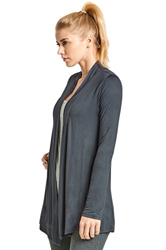 Image of Cardigan - Women's Classic Chic Rayon Fabric Cardigan Sweater for Layering All Season Open Drape Cute Comfortable and Durable