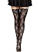 Leg Avenue womens Hosiery Lace Thigh Highs Black Lace One Size