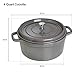 Staub Cast Iron 4-qt Round Cocotte - Graphite Grey, Made in France