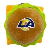 NFL Los Angeles RAMS Cheese Burger Plush Dog & CAT Squeak Toy - Cutest Stadium HAMBERGER Snack Plush Toy for Dogs & Cats with Inner Squeaker & Beautiful Football Team Name/Logo