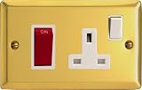 Varilight - 45A Cooker Panel (with 13A Switched Socket) Victorian Brass - XV45PW