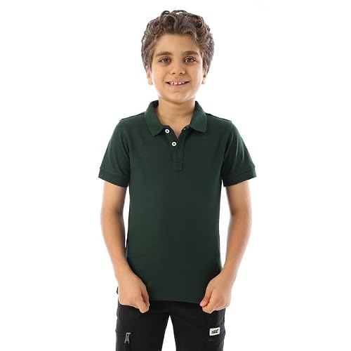 Andora Short Sleeves Pique Boys Polo Shirt - Dark Olive_10
