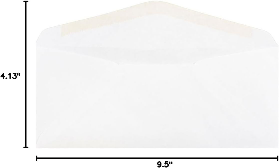 JAM PAPER #10 Personalized Business Envelopes - Custom Return Address - 4 1/8 x 9 1/2 - White - 100/Pack