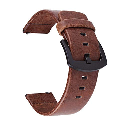 VIGOAT 20mm 22mm 18mm 24mm Retro Leather Genuine Leather Watch Band For Samsung Galaxy Watch 46mm 42mm Gear S3 Strap Replacement Strap - brown - 20mm