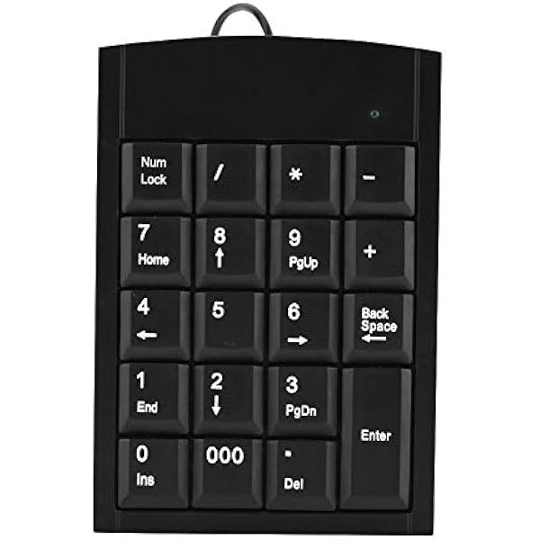 Klawiatura numeryczna, Richer-R Przenośny Slim Mini USB 19 klawiszy Klawiatura numeryczna, Ergonomiczna klawiatura numeryczna Klawiatura do laptopa Komputer stacjonarny Czarny
