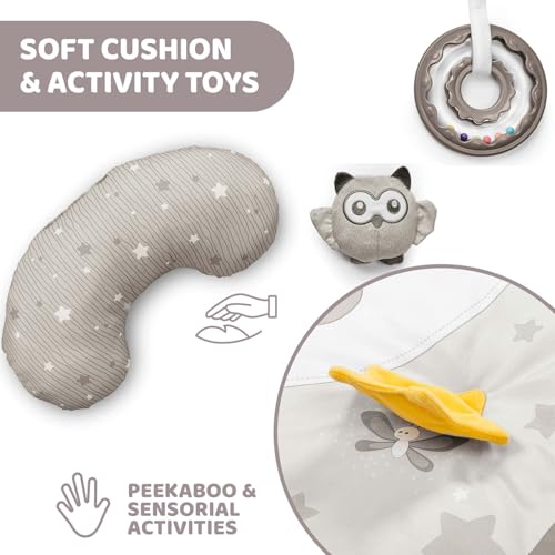 Chicco Palestrina Dei Colori Beige 3In1, Palestrina Neonato Multifunzione Elettronica Con Tappeto, Proiettore Stelle, Luce Notturna Removibile E Melodie Rilassanti, Giochi Neonato 0+ Mesi - 8